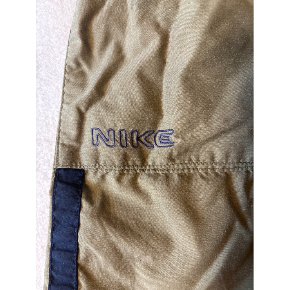 Nike Athletic Shorts Mens Large Khaki Tan Navy Stripe Excellent Mesh Lined - Picture 7 of 13